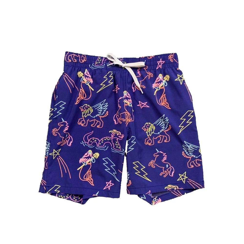 Chubbies Swim Shorts Mens Small Noble Purple Neon Lights Mesh Lined Beach Trunks